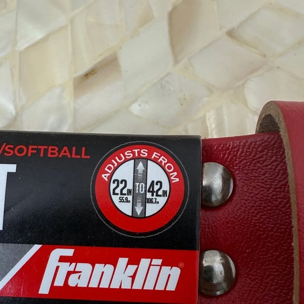 Franklin Red Adjustable Baseball Belt 1.25 inches W 3.2 cm
